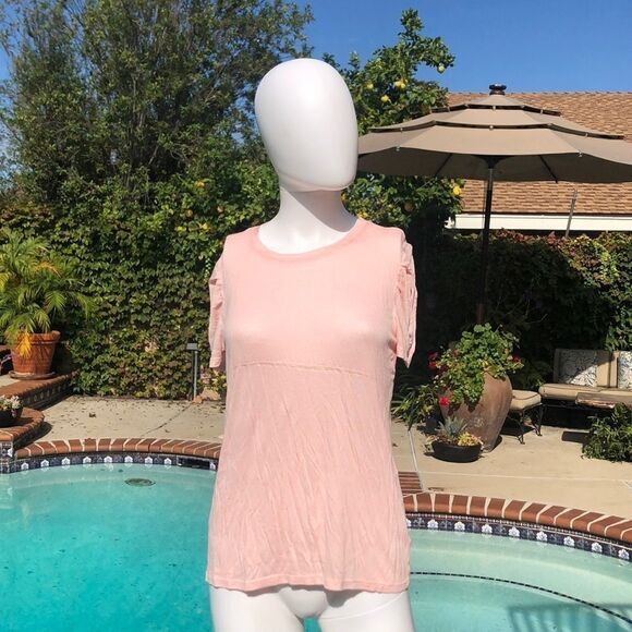 Chelsea28 Pink Shoulder Pleat Tee Size Sm - Picture 4 of 12
